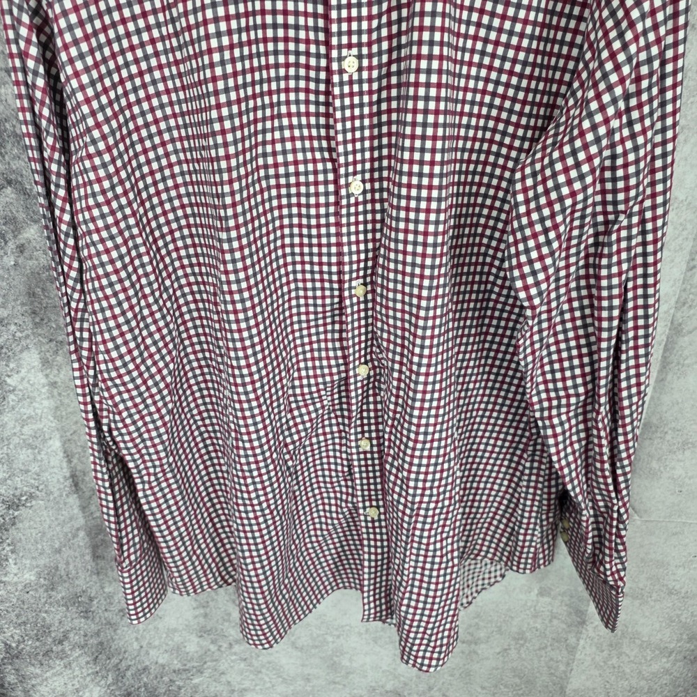 Neiman Marcus Shirt Mens 2XL Check Button Up Long‎ Sleeve Casual Preppy - Picture 2 of 13